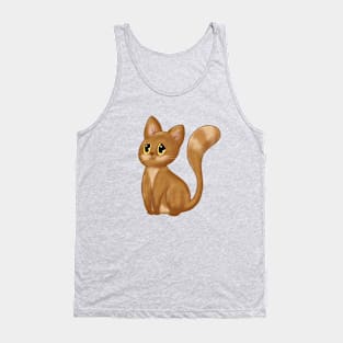 The Happy Adorable Cat Illustration Tank Top